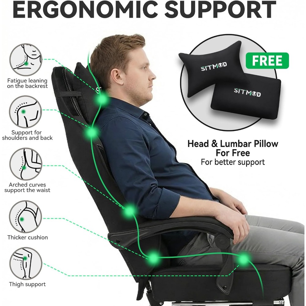 كرسي ألعاب مريح مع مسند للقدمي - مراجعة Gaming Chair Cushion وسعره