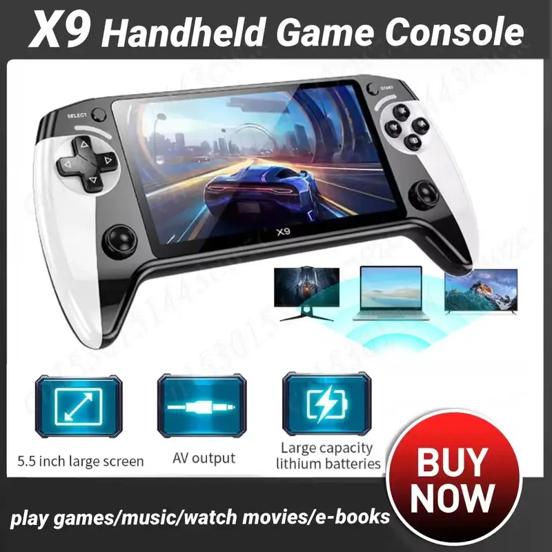 جهاز ألعاب فيديو محمول X9 بشاش - مراجعة Gaming Console Emulator وسعره
