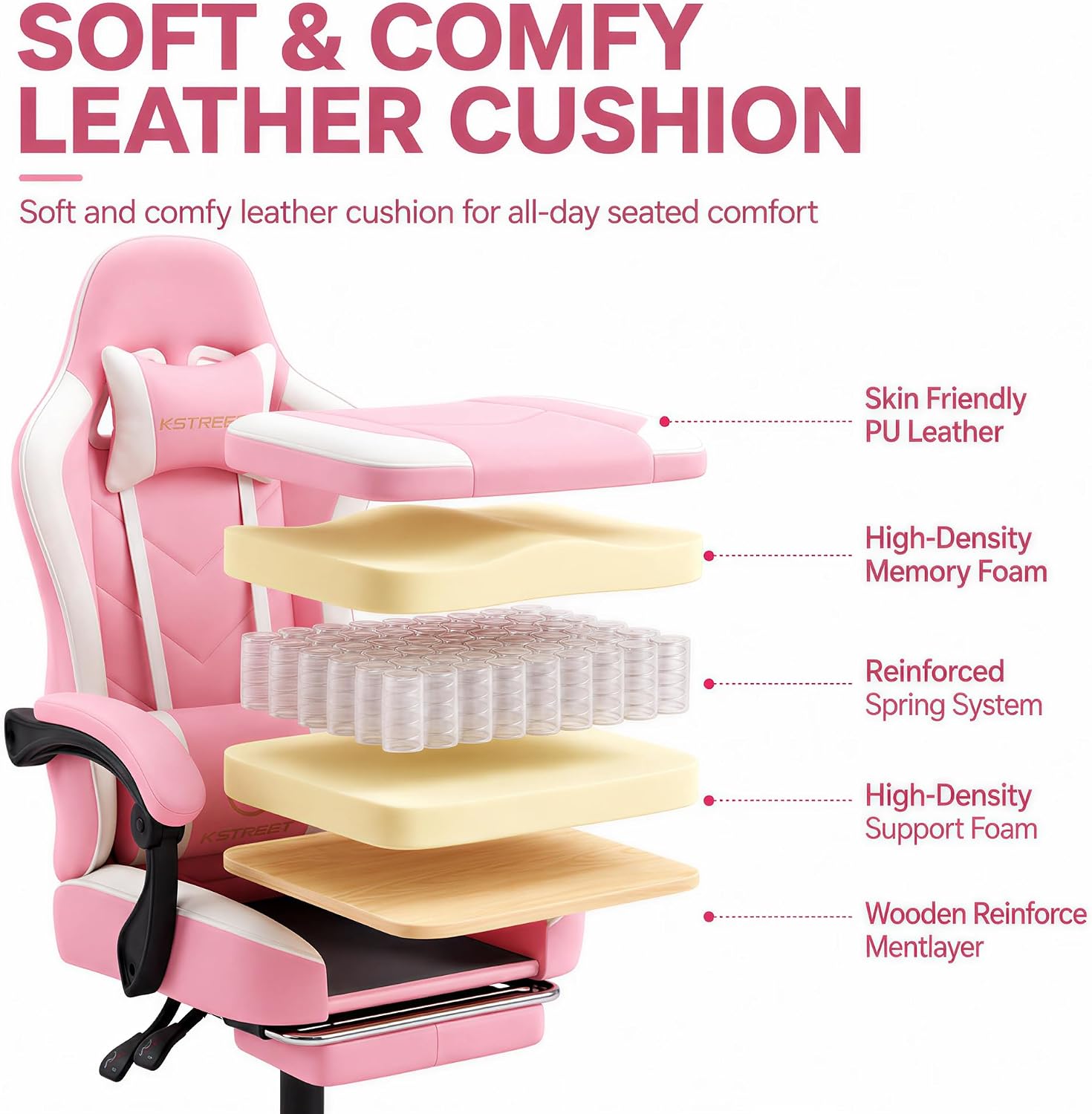 كرسي ألعاب مريح بظهر عالٍ مع م - مراجعة Gaming Chair Cushion وسعره