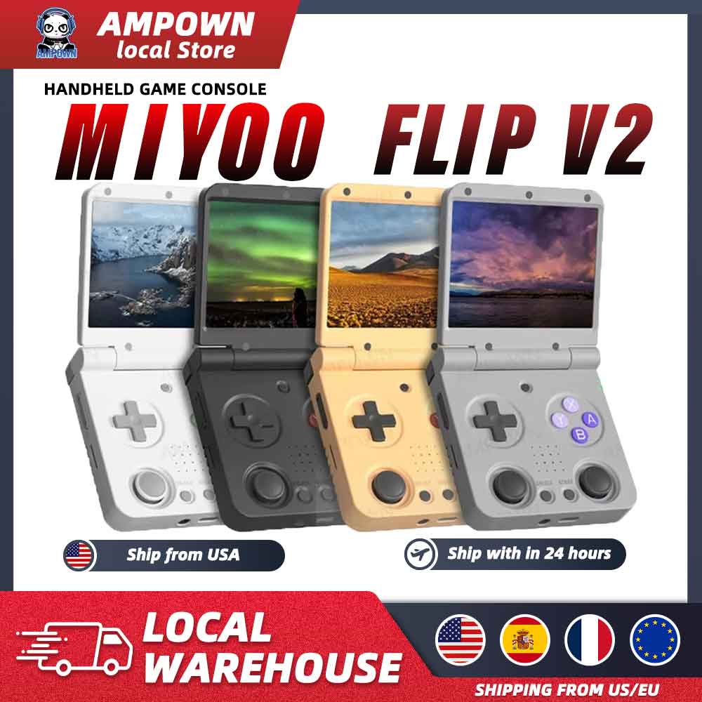 جهاز ألعاب محمول MIYOO Flip V2 - مراجعة Gaming Console Os وسعره