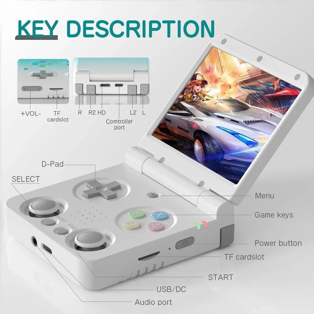 جهاز ألعاب محمول MIYOO Flip V2 - مراجعة Gaming Console Os وسعره