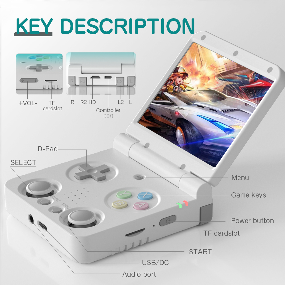 MIYOO FLIP V2 مشغلات الألعاب ا - مراجعة Gaming Console Os وسعره