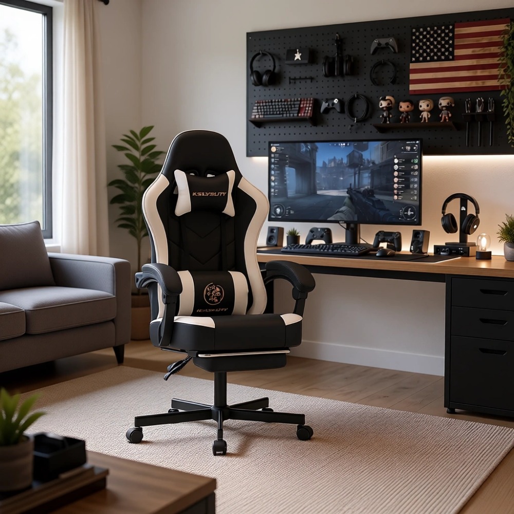 كرسي ألعاب مريح بظهر عالٍ مع م - مراجعة Gaming Chair Cushion وسعره