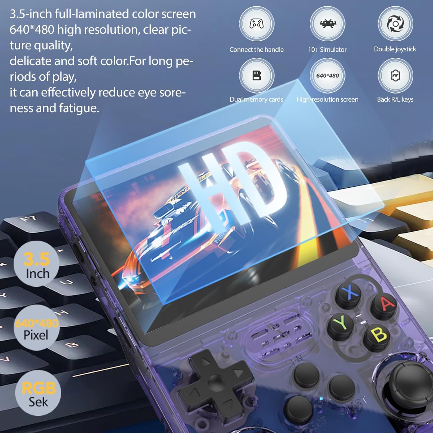 جهاز ألعاب محمول جديد R36S بتص - مراجعة Gaming Console Os وسعره