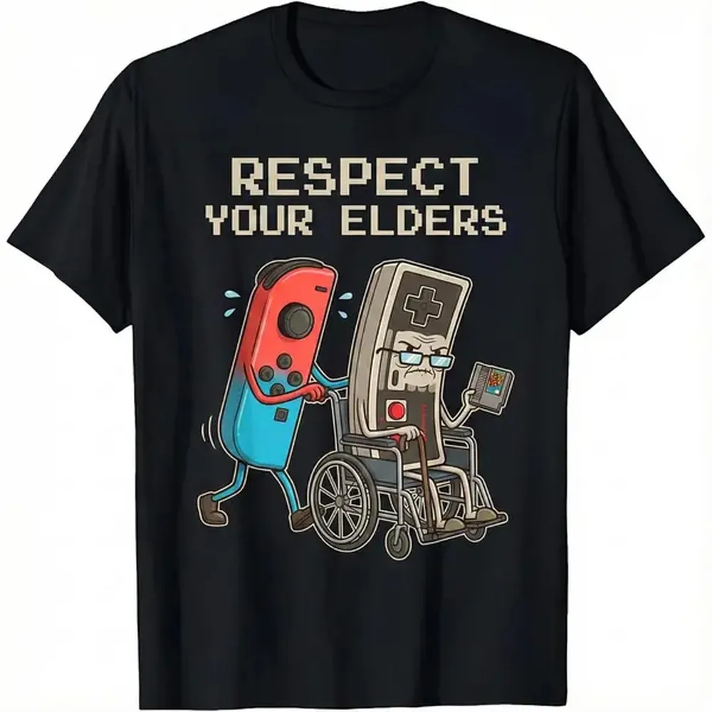 تي شيرت بتصميم رسومي مضحك لمحب - مراجعة Gaming Console Old School وسعره